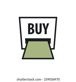 vector logo banknote and ATM with the inscription buy