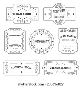 Vector logo and banners templates for vegetarian, vegan food, farm market banners. 