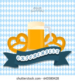 Vector logo for bar banner oktoberfest,pub during the festival,beer mug glass with foam filled to the brim,octoberfest pubs.Oktoberfest Bavarian pattern,Germany flag,celebration holiday oktoberfests.