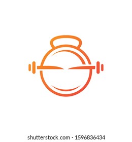 Vector logo barbell design vector