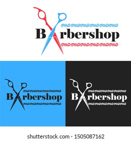 Vector Logo barbershop With different Background .Graphic fork icon symbol for cafe, restaurant, cooking business. 