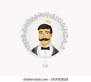 el logotipo vectorial barbershop,calligrphy text
