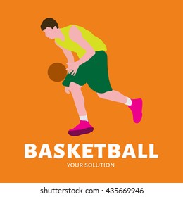 Vector logo of a basketball player. Brand logo basketball