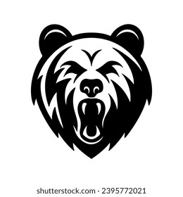 Vector logo bear head mascot isolated on white background Bear icon