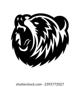 Vector logo bear head mascot isolated on white background Bear icon