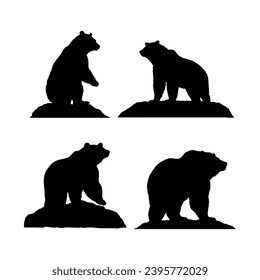 Vector logo bear head mascot isolated on white background Bear icon