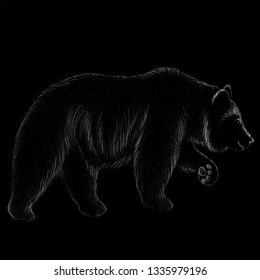 The Vector logo bear for tattoo or T-shirt design or outwear.  Hunting style bear background.