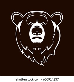 Vector logo. Bear's head against a dark background