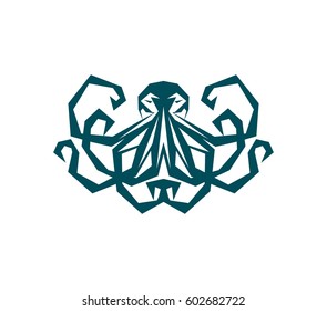 Vector logo of a beautiful octopus on a white background