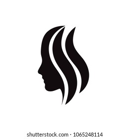 Women Silhouette Hair Style Icon Logo Stock Vector (Royalty Free ...