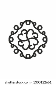 Vector logo for a beauty salon. Abstract smooth lines. Elegant, stylish clover logo.