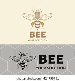 Vector logo bee. Brand logo in the form of bees