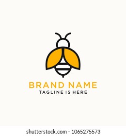Vector logo bee. Honeycomb logo. bee honey power logos. Business icon for the company. Illustration.