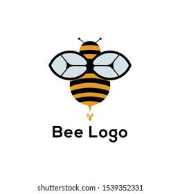 Vector logo bee. Honeycomb logo. bee honey power logos. Business icon for the company. Illustration.