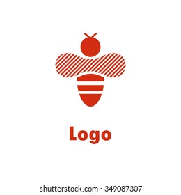 Vector logo bee. Honeycomb logo. bee  honey power logos.
Business icon for the company.