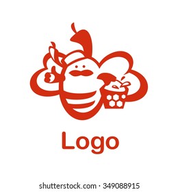 Vector logo bee. Honeycomb logo. bee  honey power logos.
Business icon for the company.