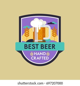 Vector logo beer mug. Best beer hand crafted.