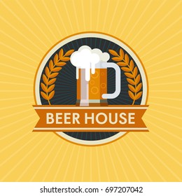 Vector logo beer mug. Beer house.