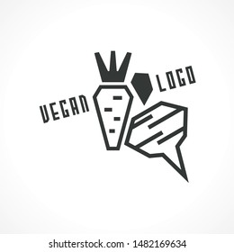 vector logo with beet and carrot. Modern Icon for company brand. Vector 
Illustration.