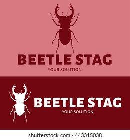 Vector logo beetle deer. Brand's logo in the form of a beetle
