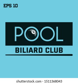 Vector logo Billiards pool, suitable for club or print on a t-shirt.