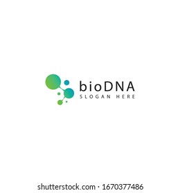 vector logo bio DNA with simple and unique shapes with natural colors.