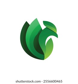 Vector logo bird gradient icon illustration
