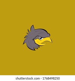vector logo of bird head character design
