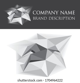 Logo vector, pájaro, polígonos. Nombre de la empresa. Tarjeta de presentación, identidad corporativa.