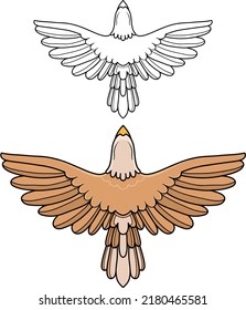 vector logo bird viewed from above