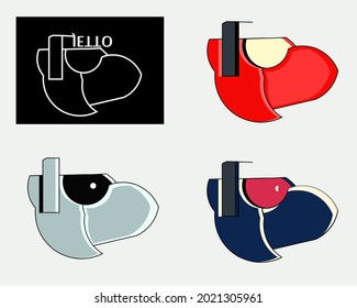 vector logo, bird's head. illustration of the front of the plane.