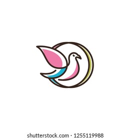 Vector logo of birds icon line art picture