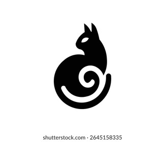 Vector logo of black cat silhouette icon