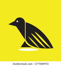 
vector logo of a black crow