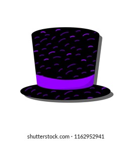 Vector logo of black gentlemen's cylinder hat with violet fluff
