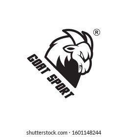 vector logo black goat shaped letter v   . logo, icon, template background