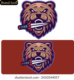 vector logo black grizzly bear silhouette.roaring bear. logo, icon, template backgroundAngry Bear Head. Vector illustrationBear silhouette Logo design vector template. Logo animal Logotype concept.