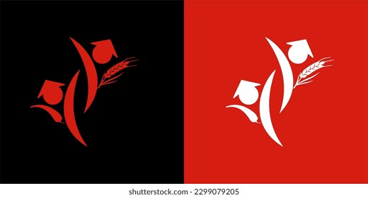 vector logo for black red plant brand