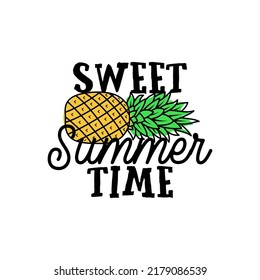 Vector logo with black text and colored pineapple image