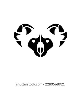 Vector logo of black and white bear.