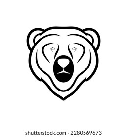 Vector logo of black and white bear.