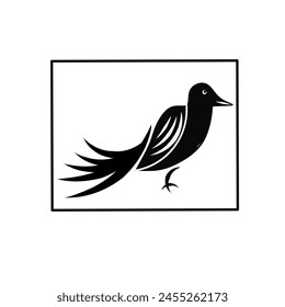 Vektorgrafik-Logo von Black White Bird und quadratischen Kreis Quadrat