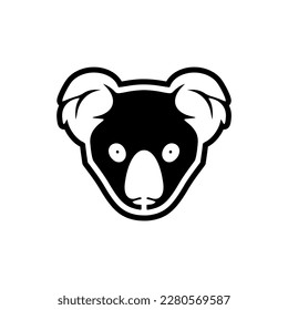 Vector logo of black and white koala.