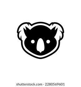 Vector logo of black and white koala.