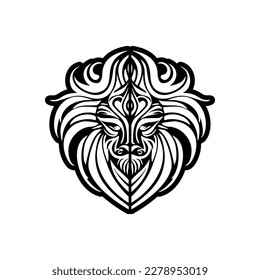 Vector logo of a black and white lion.