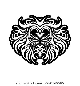 Vector logo of a black and white lion.