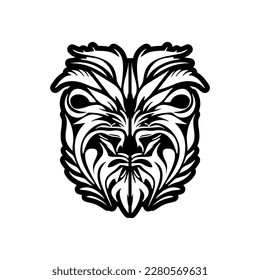 Vector logo of a black and white lion.