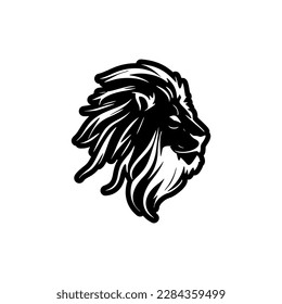 ﻿Simple vector logo of a black and white lion.