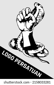 Vector Logo Black And White Tough Hands Venomous Snakes