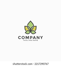 vector logo blending several leaves into one